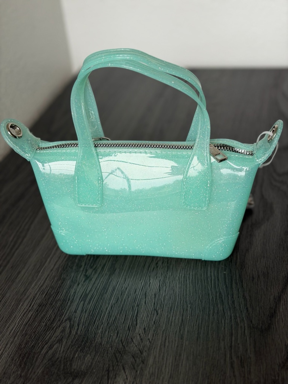 Madden girl Jelly mini Tote Bag star fish pear sea shell glitter crossbody mint - Picture 5 of 5